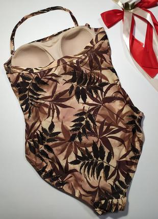 Сдельний купальник бандо в принт листя пальми debenhams, eur 405 фото