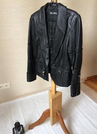 Куртка кожаная с меховым воротником mexx mira. воротник снимается. на размер 48.6 фото