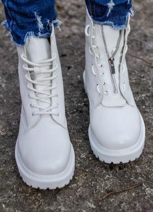 Черевики білі жіночі весна-осінь доктор мартінс dr martens white