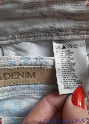 Фирменные h&m джинсы в нежный светлый цветочный принт, размер 26-278 фото