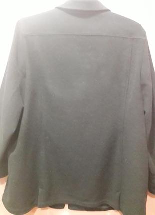 Шерстяной жакет-рубашка черного цвета2 фото