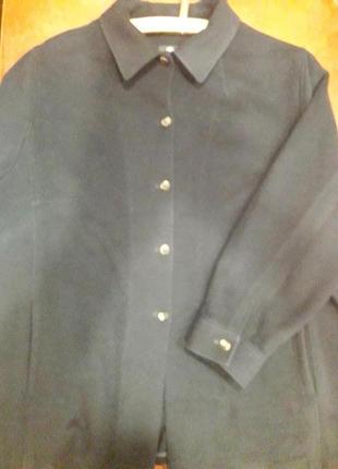 Шерстяной жакет-рубашка черного цвета5 фото