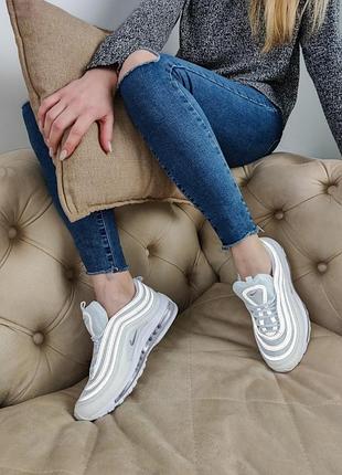 Кросівки жіночі nike air max pillar pine green beans 97 white шикарні найкі білі 🌹🌈😍 стильний львів