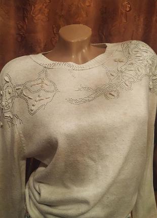 Кремовый шерстяной свитер 2