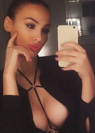 Женская портупея партупея бра чокер ремни стрейчевые ленты на грудь и тело