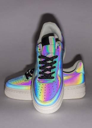 Яркие кроссовки nike air force 1 рефлективные (36-45)5 фото