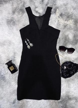 Шикарное облегающее черное платье 🖤
