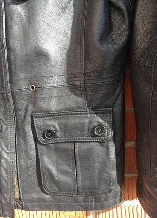 Шикарная кожаная куртка 46-488 фото