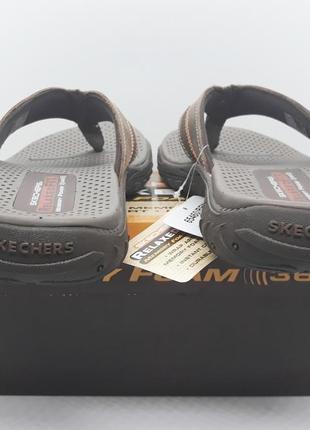 Стильные кожаные удобные вьетнамки шлепанцы skechers relaxed fit3 фото