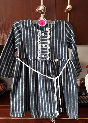 Теплое турецкое платье для девочки