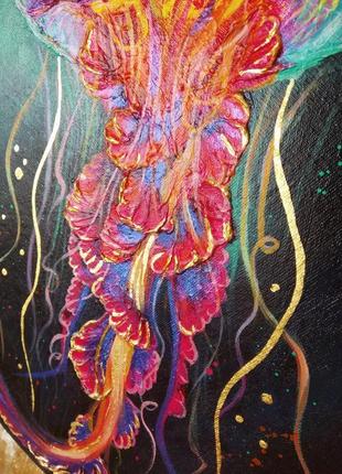 Интерьерная картина "медуза/jellyfish". 100% ручная работа!2 фото