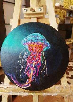 Интерьерная картина "медуза/jellyfish". 100% ручная работа!1 фото