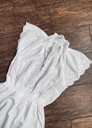 Красивое летнее белое кружевное платье8 фото