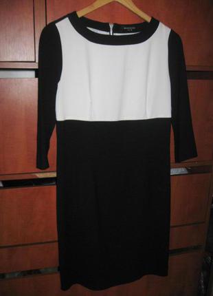 Платье деловое черно-белое1 фото