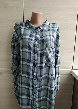 Рубашка, блузка в клетку с красивой спинкой