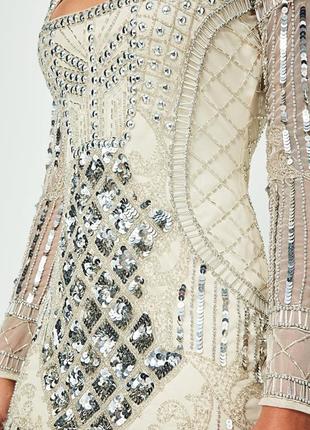 Ексклюзивне плаття з декоративною обробкою паєтками, бісером. преміум колекція5 фото