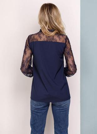 Стильная блуза с кружевными вставками разные цвета2 фото