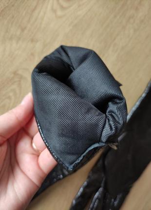 Шикарные высокие женские кожаные лаковые перчатки со стеганым верхом, р.s