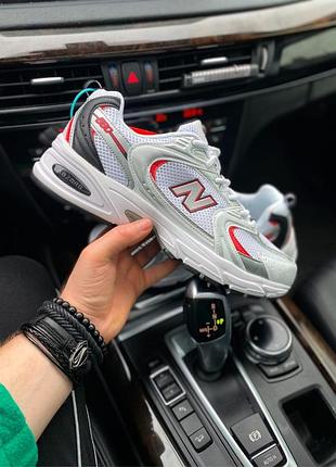 New balance white red silver, шикарні кросівки нью баланс чоловічі