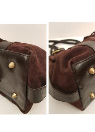 Дивовижна шкіряна сумочка красивого шоколадного кольору9 фото