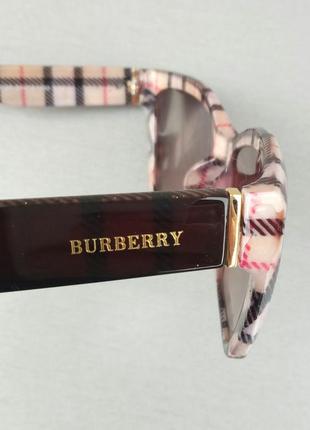 Burberry очки женские солнцезащитные коричневые с молочным7 фото