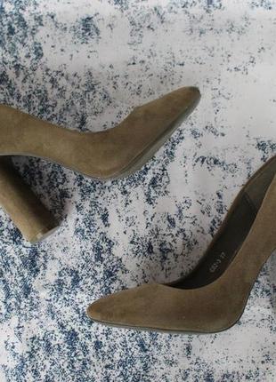 Туфли, лодочки цвета хаки 36, 37, 39, 40 размера на устойчивом каблуке2 фото