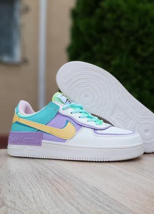 Кроссовки женские nike air force 1 белое с сиреневым / smb