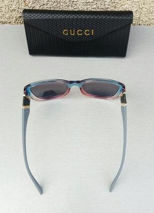 Очки в стиле gucci  женские солнцезащитные сине розовые поляризированые с градиентом5 фото