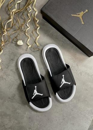 Мужские шлепанцы jordan black white 40-41