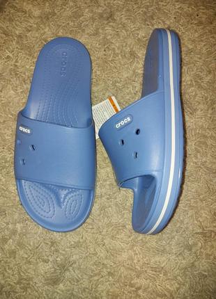 Тапочки сланцы crocs  iii slide 205733 bright cobalt/white2 фото