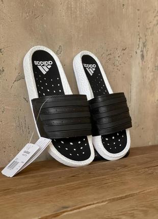 Мужские шлепанцы adidas adilette black white 40