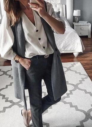 Белая хлопковая блузка zara