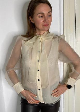 Блуза з шовкової органзи chanel