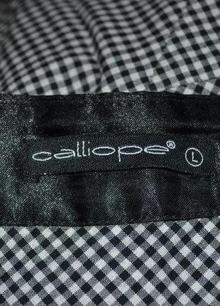 Юбка миди в клетку школьная calliope с кружевом, черно-белая, клеш, большой размер8 фото