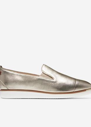 Cole haan grand ambition slip on gold ледарів сліпони лофери 25см 38.5 р.