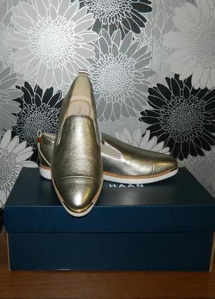 Cole haan grand ambition slip on gold loafers слипоны лоферы 25см 38.5 р.7 фото