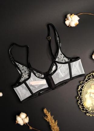 Сітчастий ніжний ліф luxe lingerie unlined plunge bra victoria's secret5 фото