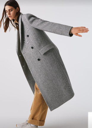 Базовое весеннее пальто.серое деловое пальто.идеальное пальто из шерсти.