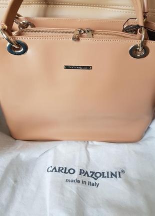 Шикарна,нова сумка кольору нюд ! carlo pazolini!