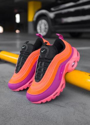 Яркие женские кроссовки nike air max plus 97 racer pink на весну лето оранжевые 22,5 см5 фото