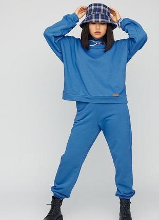 Костюм свитшот oversize плюс брюки из  плотного трикотажа с петельчатой изнанкой