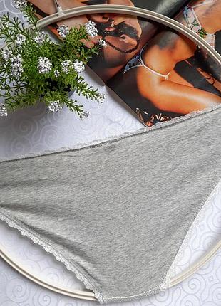 Жіночі бавовняні трусики, світло-сірі, розмір xl (48-50)6 фото