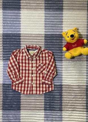 Сорочка в клітку zara 9-12 міс 68-74 см