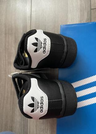 Кожаные кроссовки adidas superstar р.33,5 оригинал, на липучках, черные6 фото