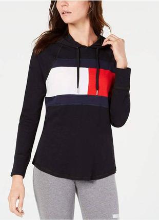 Женское худи tommy hilfiger, кофта з капюшоном, лонгслив