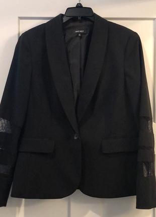Пиджак блайзер "12" (usa) черный с кружевом на рукава  (48-50 рр)3 фото