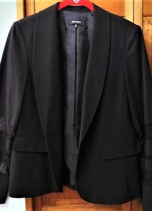 Пиджак блайзер "12" (usa) черный с кружевом на рукава  (48-50 рр)6 фото