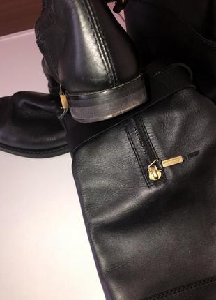 Черные кожаные сапоги burberry оригинал  раз.41- 41.5 (27-27.5 см)9 фото