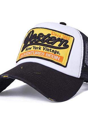 Кепка тракер western с сеточкой черная, унисекс