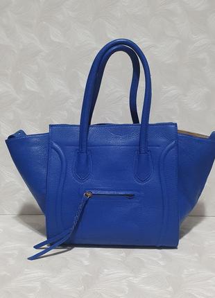 Кожаная сумка vera pelle в стиле селин1 фото